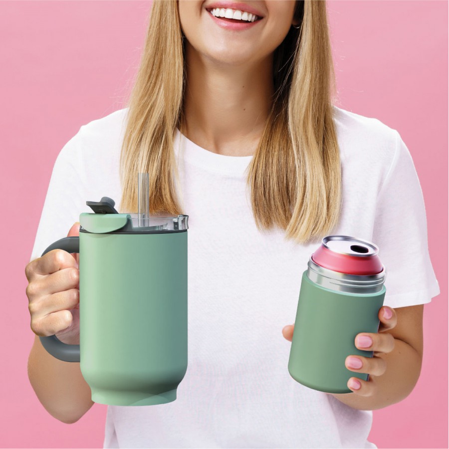 Vaso Térmico Duplex Basil Green 660 ml y 360 ml Asobu