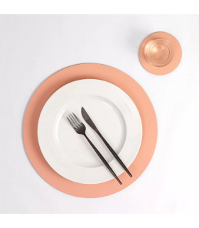 Individual De Mesa Circular Rosa