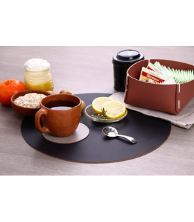 Individual De Mesa Circular Negro