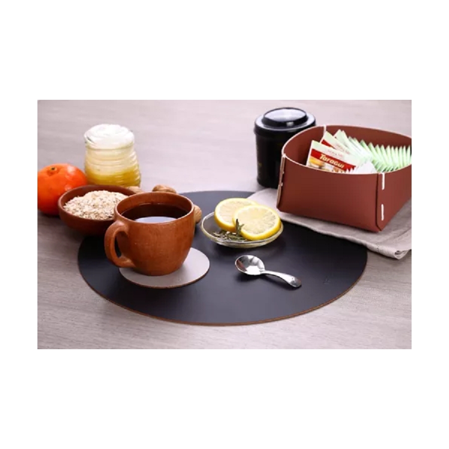 Individual De Mesa Circular Negro