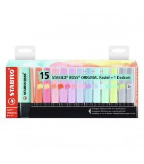15 Resaltadores Boss Pastel Deskset Stabilo