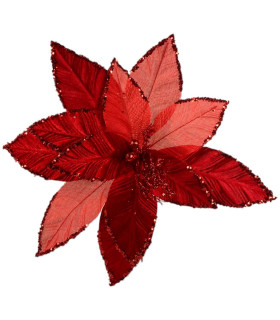 Adorno de Poinsettia Roja 46 cm Alparamis