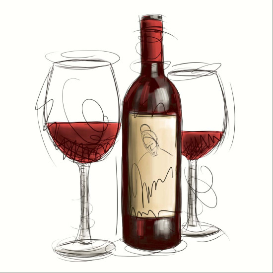 Servilletas 33 x 33 cm Vino Rosso