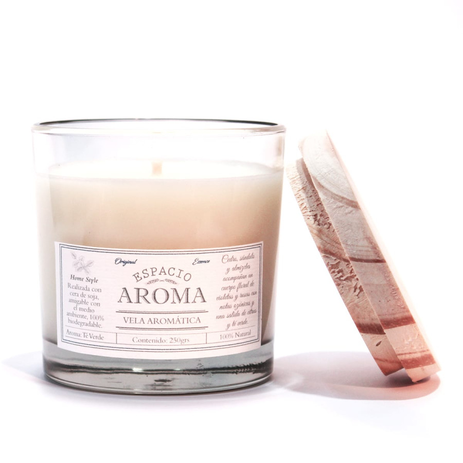 Vela de Soja Aromática 250 g Línea Clásica Té Verde Espacio Aroma