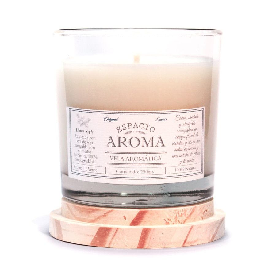Vela de Soja Aromática 250 g Línea Clásica Té Verde Espacio Aroma