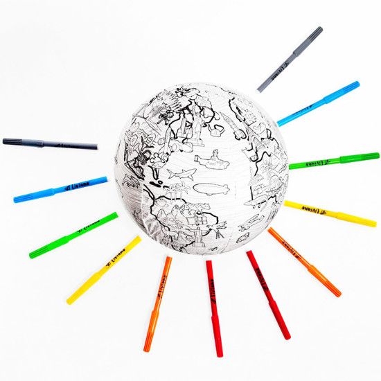 Globo TerrÃ¡queo Mini para Pintar Liviano con Estampado de Sakura
