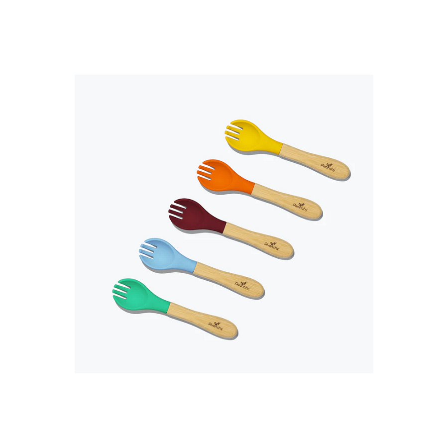 Tenedores de bambú y Silicona Avanchy Edicion Azul