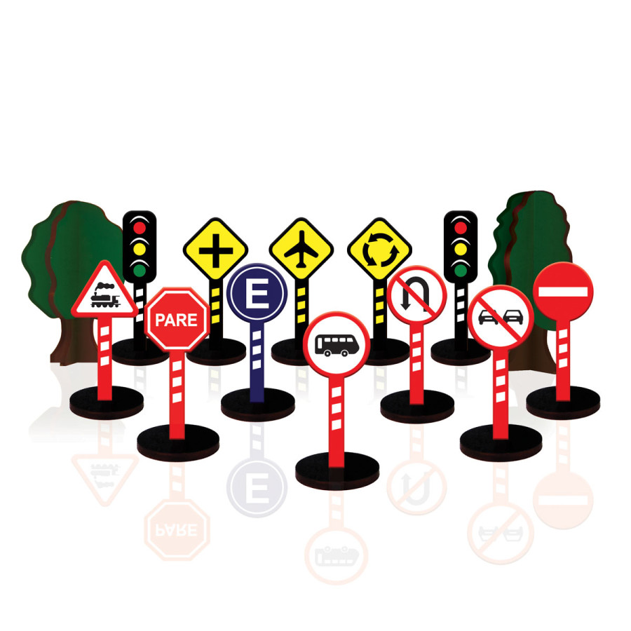 Señales de Tránsito de Juguete Mis Calles x 14 piezas