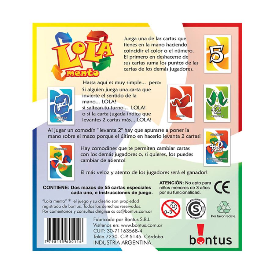 Juego de Cartas Lola Mento
