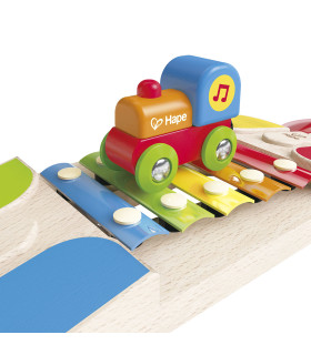 Tren y Vía Melódica de Xilófono Hape Instrumento Musical de Juguete