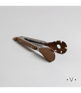 Pinzas Redondeada De Acero Inoxidable Y Madera 25cm