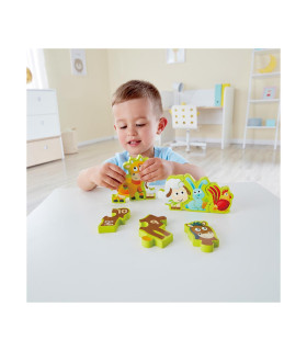 Rompecabezas Animales De Granja Y Números Hape