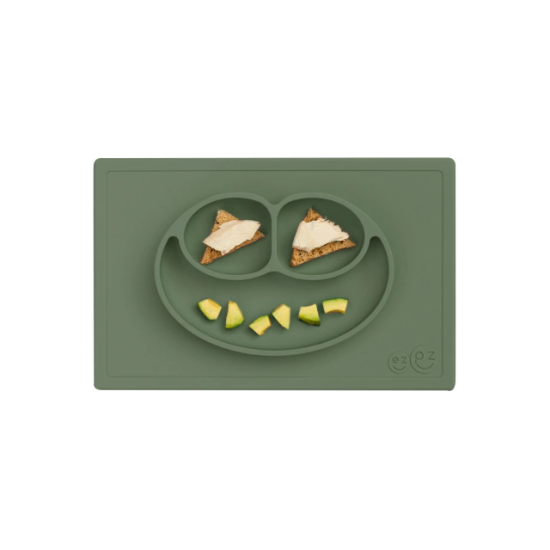 Plato de Silicona EZPZ Happy Mat Oliva