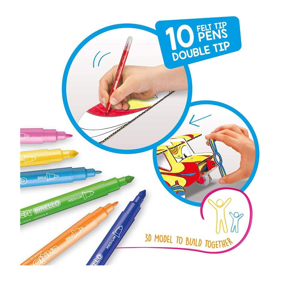 Set Crea y Colorea en 3D Avion