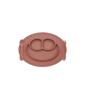 Plato y Cubiertos de Silicona EZPZ Feeding Set Sienna