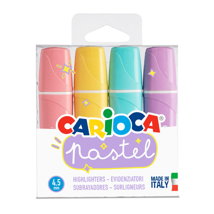 Resaltadores Colores Pastel Carioca x 4