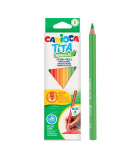 Lápices Tita Triangular de Colores Carioca x 6
