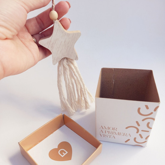 Mini Borla Estrella de Madera