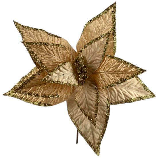 Adorno de Poinsettia Dorada 40 cm Alparamis