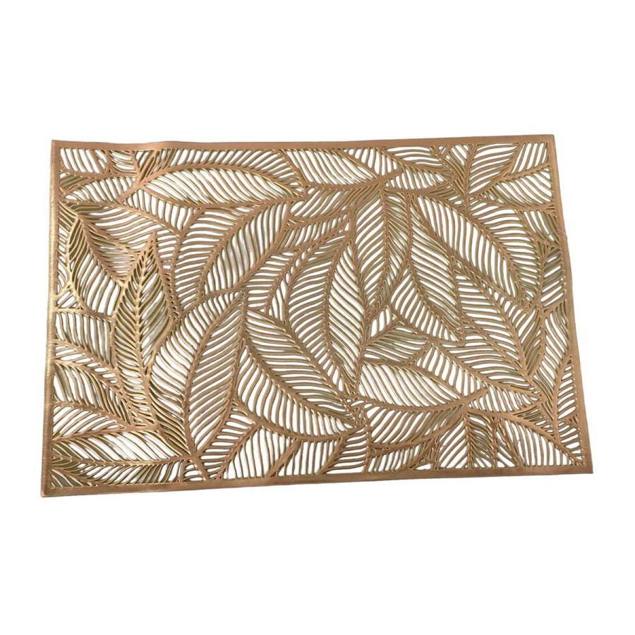 Individual Plástico Hojas Doradas 45 x 30 cm Alparamis