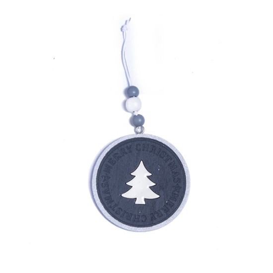 Bola Azul de Madera Arbol Estrella o Corazon 9 cm Alparamis
