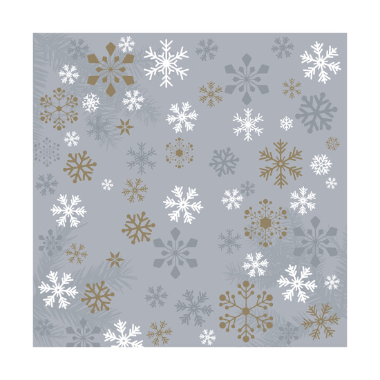 Servilletas 33 x 33 cm Traditional Snow Grey Xmas