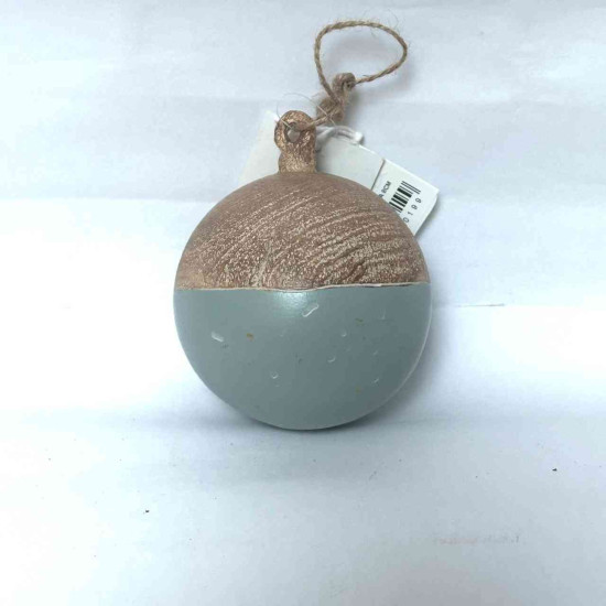 Bola de Navidad Gris y Madera 9 cm Alparamis