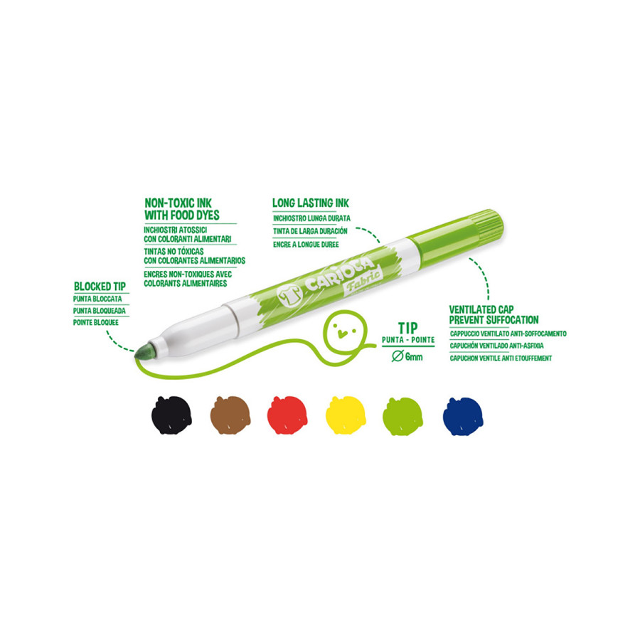 Marcadores Para Tela Carioca x 6