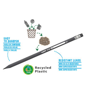 Lápices de Grafito HB Eco Family Carioca x 6