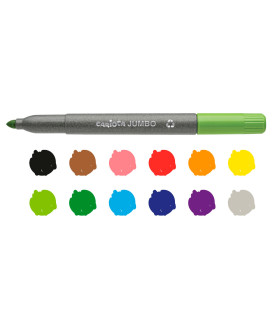 Marcadores de Colores Jumbo Punta Maxi Eco Family Carioca x 12