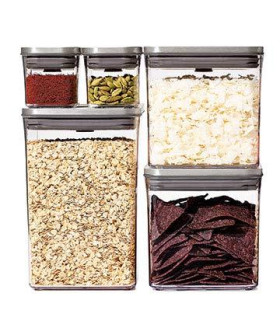 Frasco Cuadrado Hermetico Con Tapa de Acero 1 lt Oxo Pop