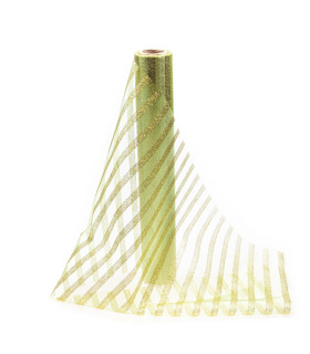 Tela Rayada Dorada 35 cm X 9 m