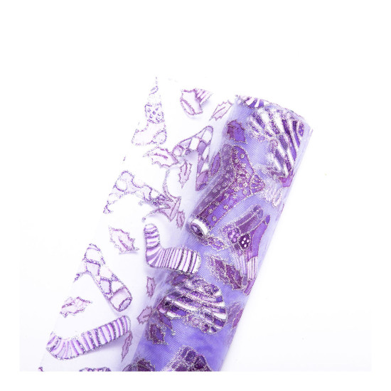 Tela Traslúcida con Medias y Botas Violetas 35 cm x 9 m