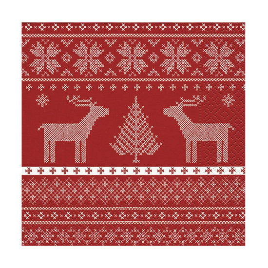 Servilletas 33 x 33 cm Helene Red Xmas