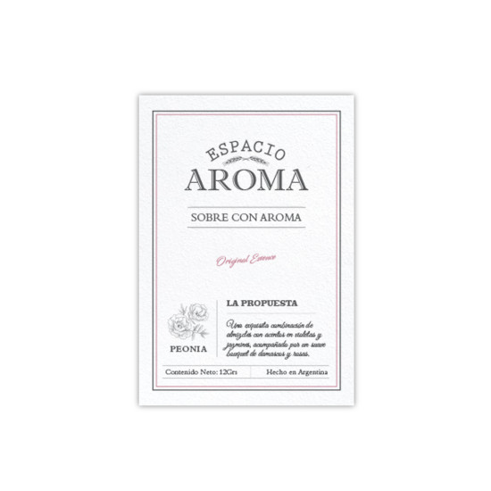 Sobre con Aroma 12 g Línea Clásica Peonia Espacio Aroma