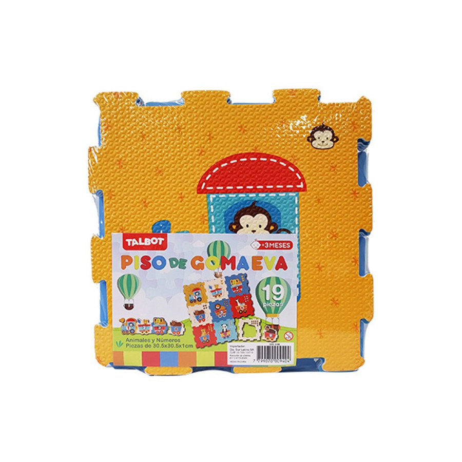 Piso de Goma Eva - Animales y Números 91 x 91 cm