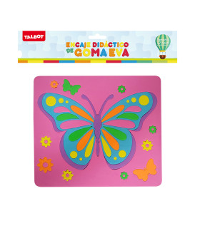 Juego de Encastre de Goma Eva Mariposa 27x24 cm