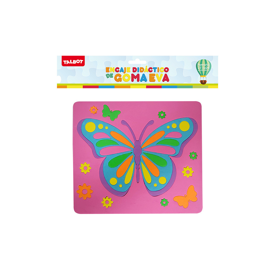 Juego de Encastre de Goma Eva Mariposa 27x24 cm