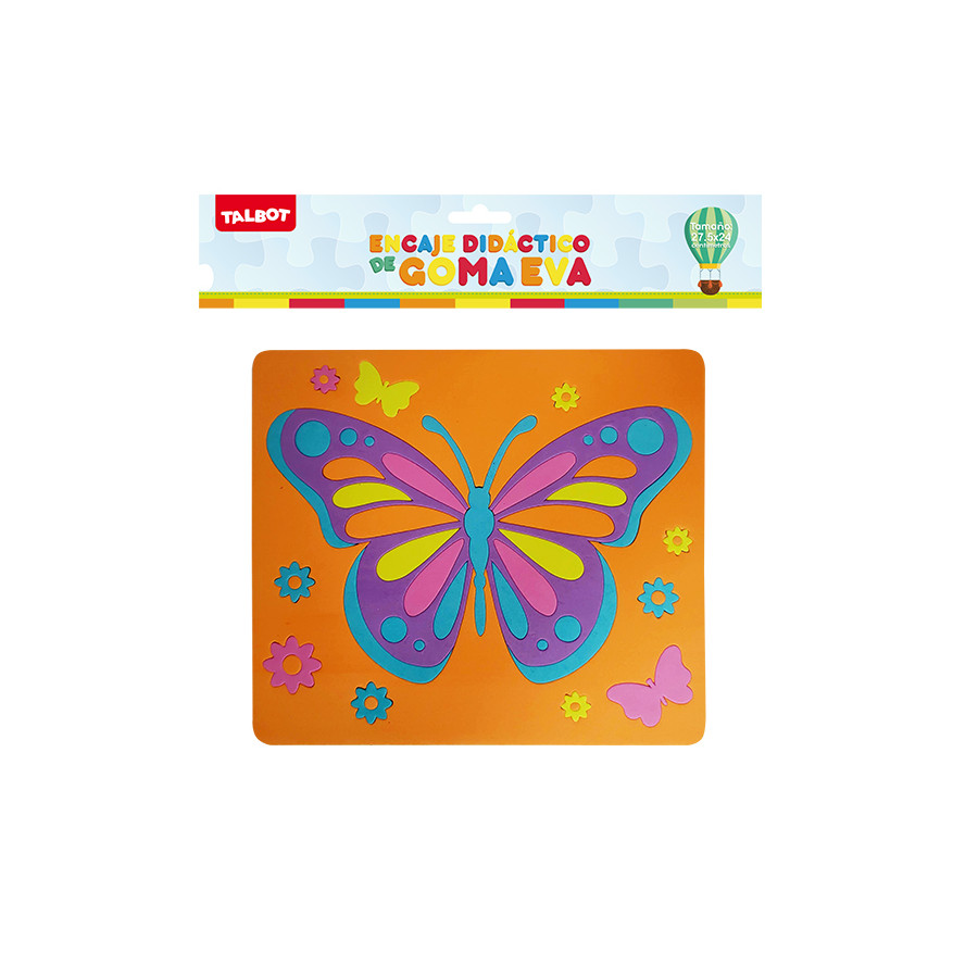 Juego de Encastre de Goma Eva Mariposa 27x24 cm