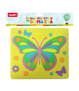 Juego de Encastre de Goma Eva Mariposa 27x24 cm