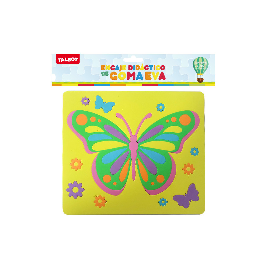 Juego de Encastre de Goma Eva Mariposa 27x24 cm