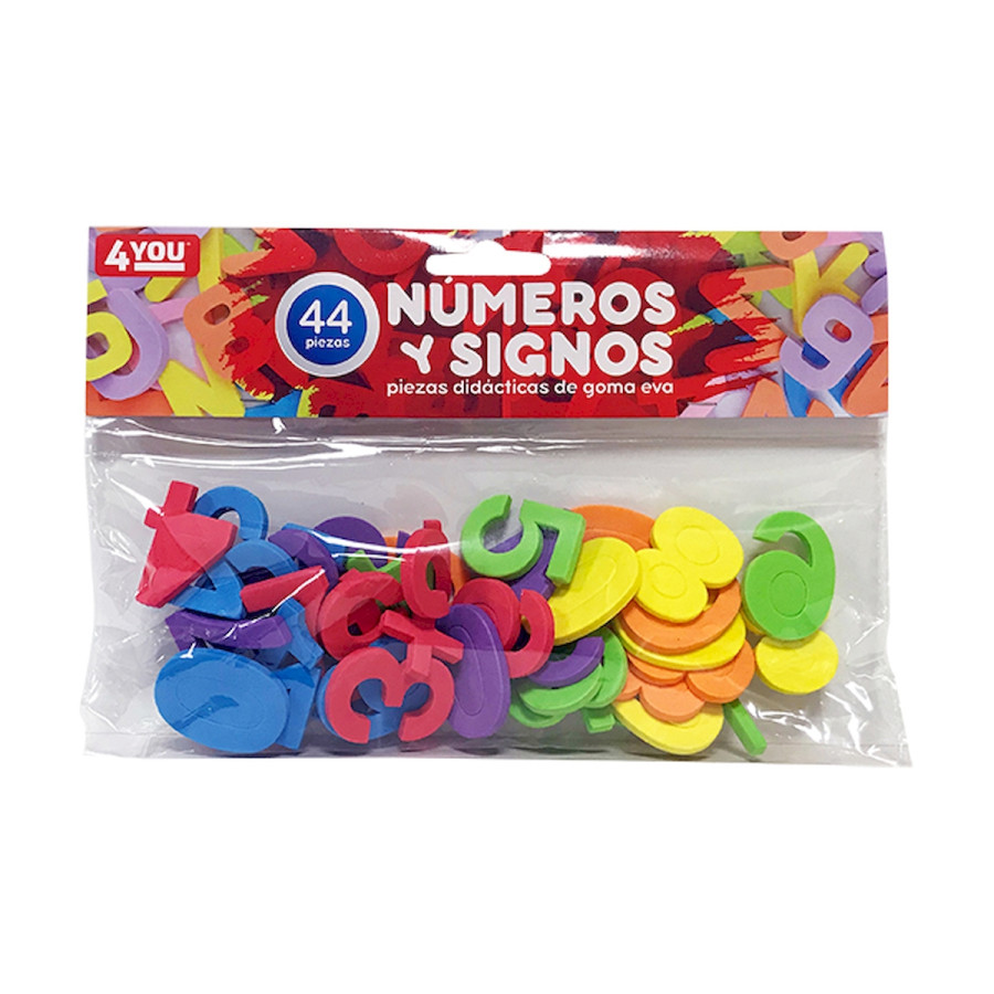 Juego de Números y Signos de Goma Eva 44 piezas