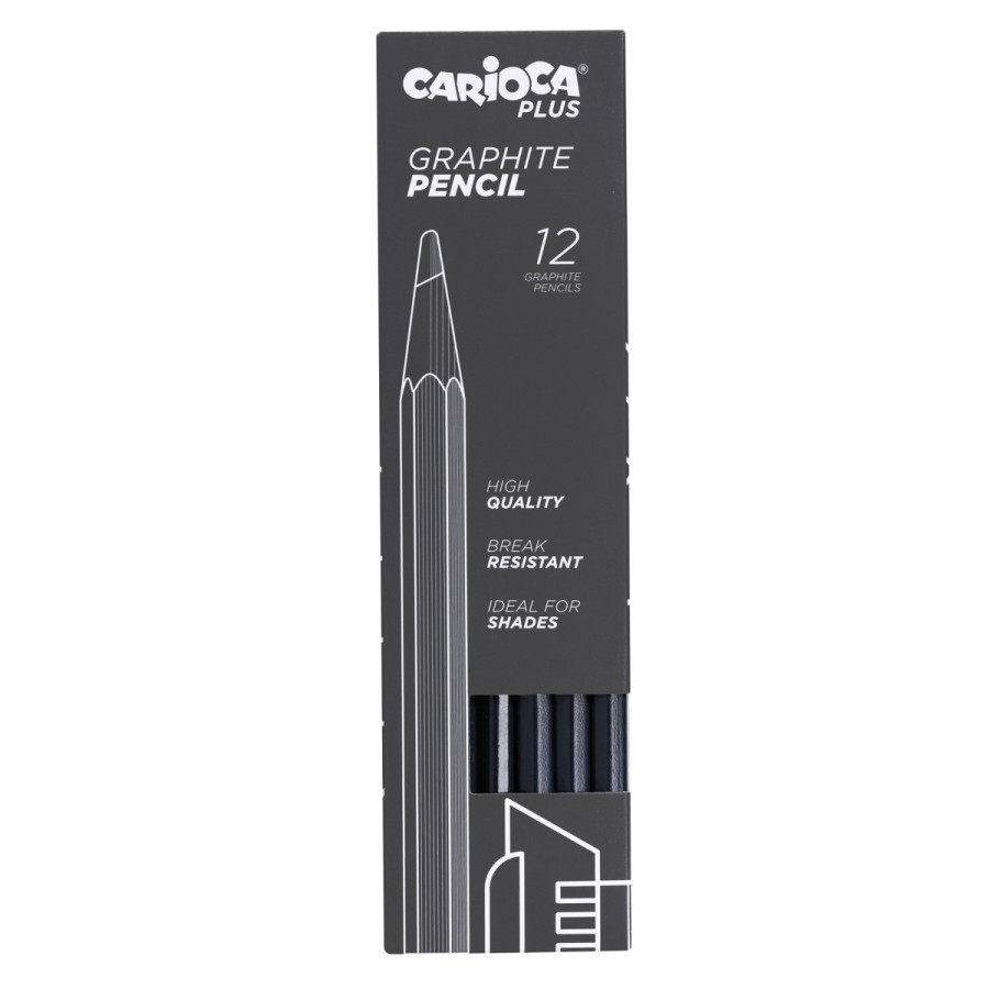 Lápices de Grafito 6B Graphite Carioca Plus x 12