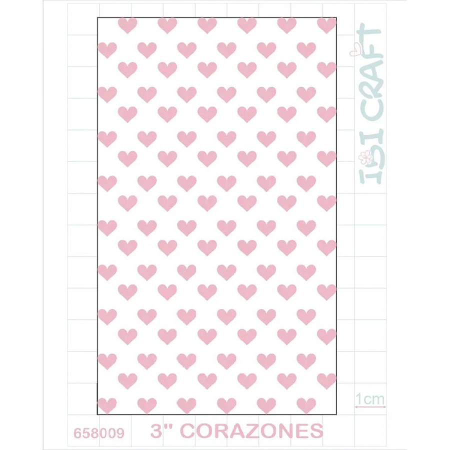 Plantilla de 3 pulg Texturado 2D Corazones Ibicraft