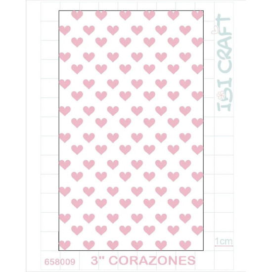 Plantilla de 3 pulg Texturado 2D Corazones Ibicraft