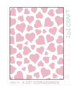 Plantilla de 3 pulg Texturado 2D Corazones Ibicraft