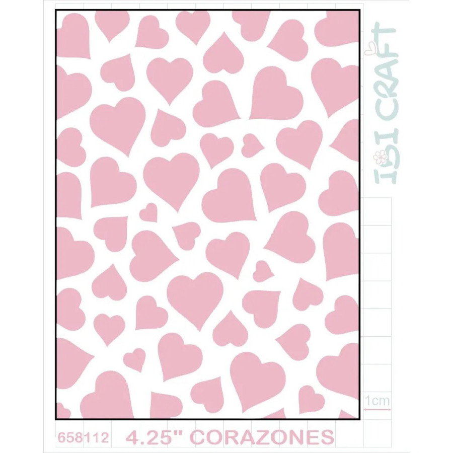 Plantilla de 3 pulg Texturado 2D Corazones Ibicraft