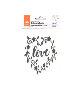 Plantilla de 4.25 pulg Texturado 2D Corazón y Love Ibicraft