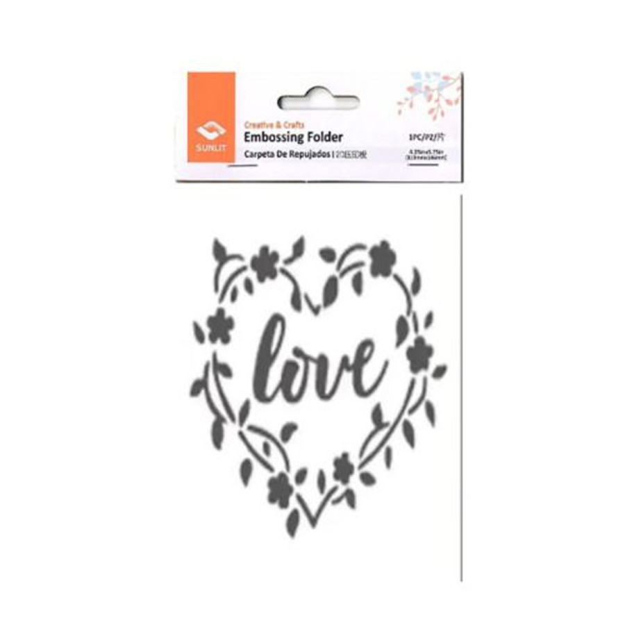 Plantilla de 4.25 pulg Texturado 2D Corazón y Love Ibicraft