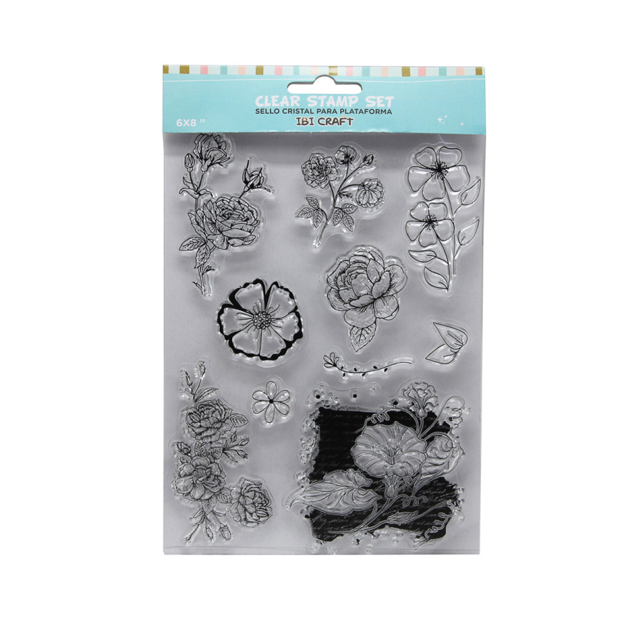 Sello Siliconado Cristal 6 x 8 pulg Flores Ibicraft
